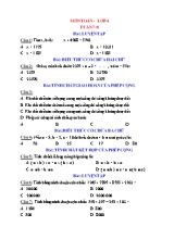 Đề khảo sát môn Toán 4 - Tuần 7+8